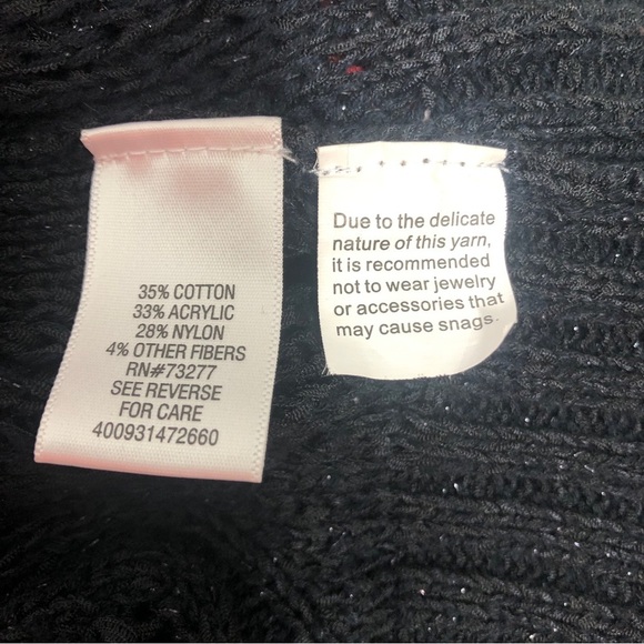 Elle Loose Knot Short Sleeve Silver Speck Sweater Large - Picture 4 of 6